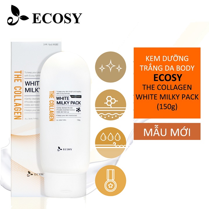 Sữa dưỡng thể trắng da Ecosy Nature White Milky Pack The Collagen 150GR